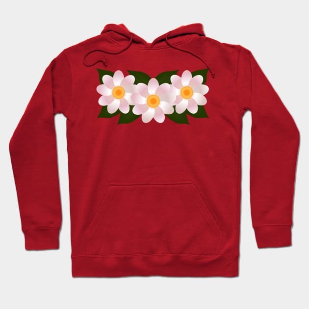 Three White Flowers Hoodie by RawSunArt